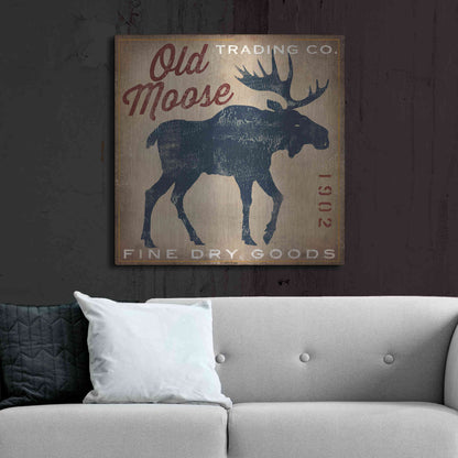 Luxe Metal Art 'Old Moose Trading Co Tan - Dry Goods' by Ryan Fowler, Metal Wall Art,36x36