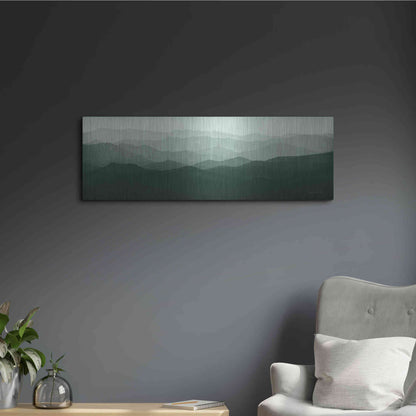 Luxe Metal Art 'Green Mountains' by Ryan Fowler, Metal Wall Art,36x12