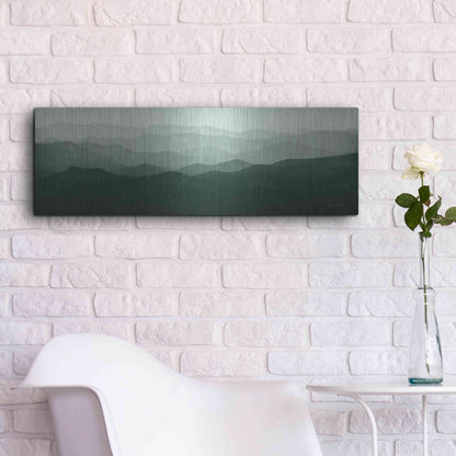 Luxe Metal Art 'Green Mountains' by Ryan Fowler, Metal Wall Art,36x12