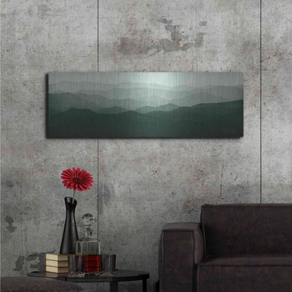 Luxe Metal Art 'Green Mountains' by Ryan Fowler, Metal Wall Art,48x16