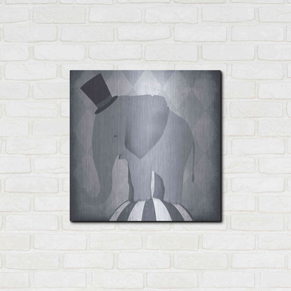 Luxe Metal Art 'Circus Elephant Gray' by Ryan Fowler, Metal Wall Art,24x24