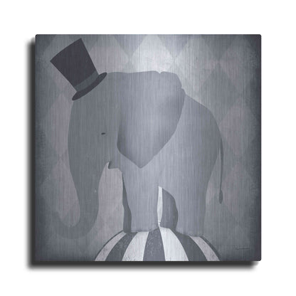 Luxe Metal Art 'Circus Elephant Gray' by Ryan Fowler, Metal Wall Art