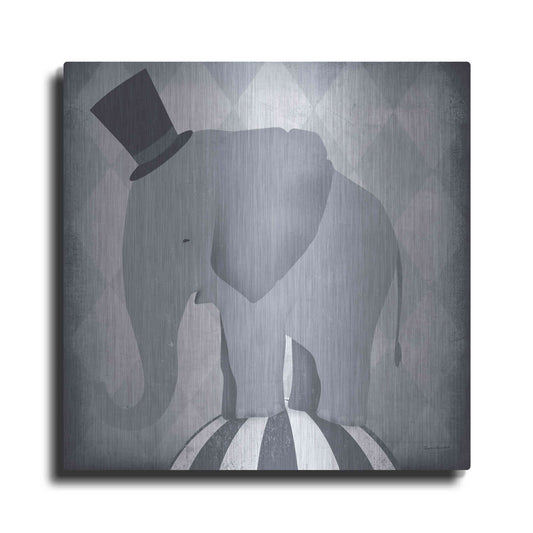 Luxe Metal Art 'Circus Elephant Gray' by Ryan Fowler, Metal Wall Art