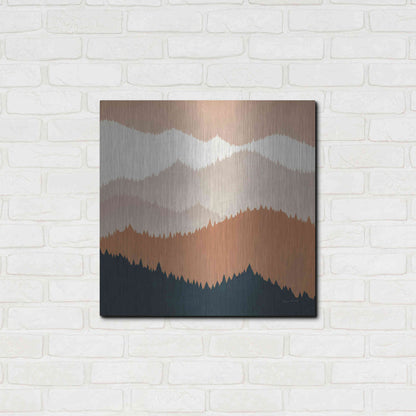Luxe Metal Art 'Mountain View Terra Cotta' by Ryan Fowler, Metal Wall Art,24x24