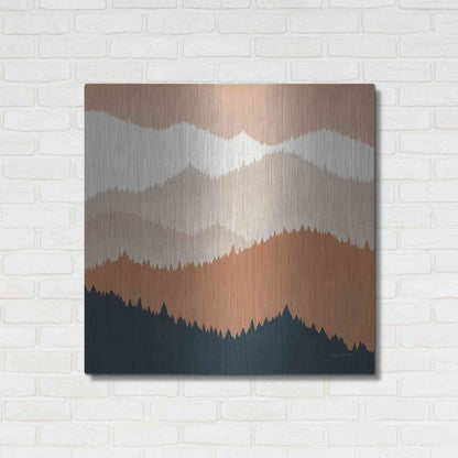 Luxe Metal Art 'Mountain View Terra Cotta' by Ryan Fowler, Metal Wall Art,36x36