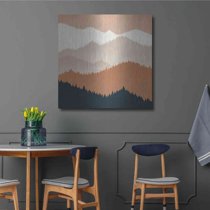 Luxe Metal Art 'Mountain View Terra Cotta' by Ryan Fowler, Metal Wall Art,36x36