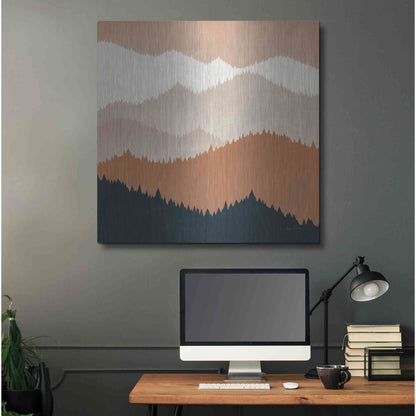 Luxe Metal Art 'Mountain View Terra Cotta' by Ryan Fowler, Metal Wall Art,36x36