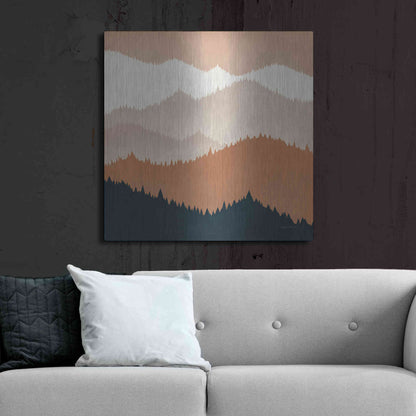 Luxe Metal Art 'Mountain View Terra Cotta' by Ryan Fowler, Metal Wall Art,36x36