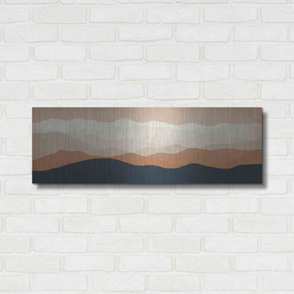 Luxe Metal Art 'Terra Cotta Sky Mountains' by Ryan Fowler, Metal Wall Art,36x12