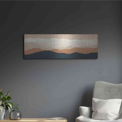 Luxe Metal Art 'Terra Cotta Sky Mountains' by Ryan Fowler, Metal Wall Art,36x12