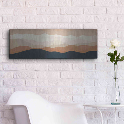 Luxe Metal Art 'Terra Cotta Sky Mountains' by Ryan Fowler, Metal Wall Art,36x12