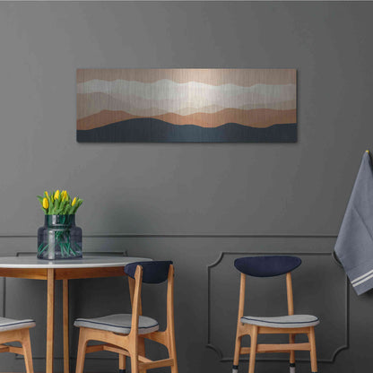 Luxe Metal Art 'Terra Cotta Sky Mountains' by Ryan Fowler, Metal Wall Art,48x16