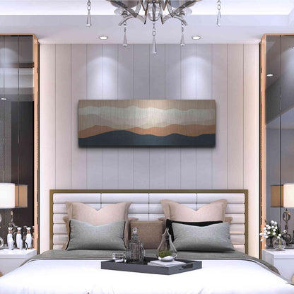 Luxe Metal Art 'Terra Cotta Sky Mountains' by Ryan Fowler, Metal Wall Art,48x16