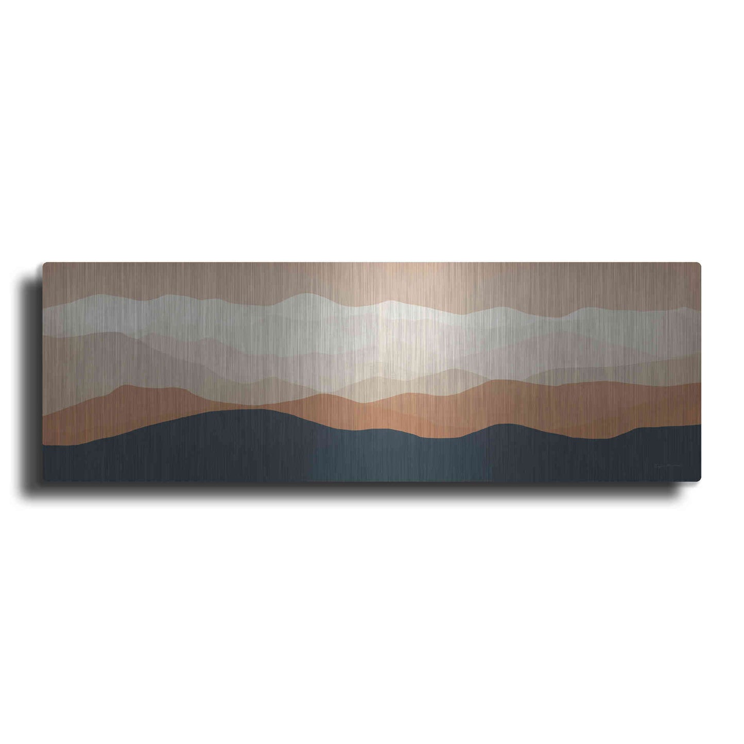 Luxe Metal Art 'Terra Cotta Sky Mountains' by Ryan Fowler, Metal Wall Art