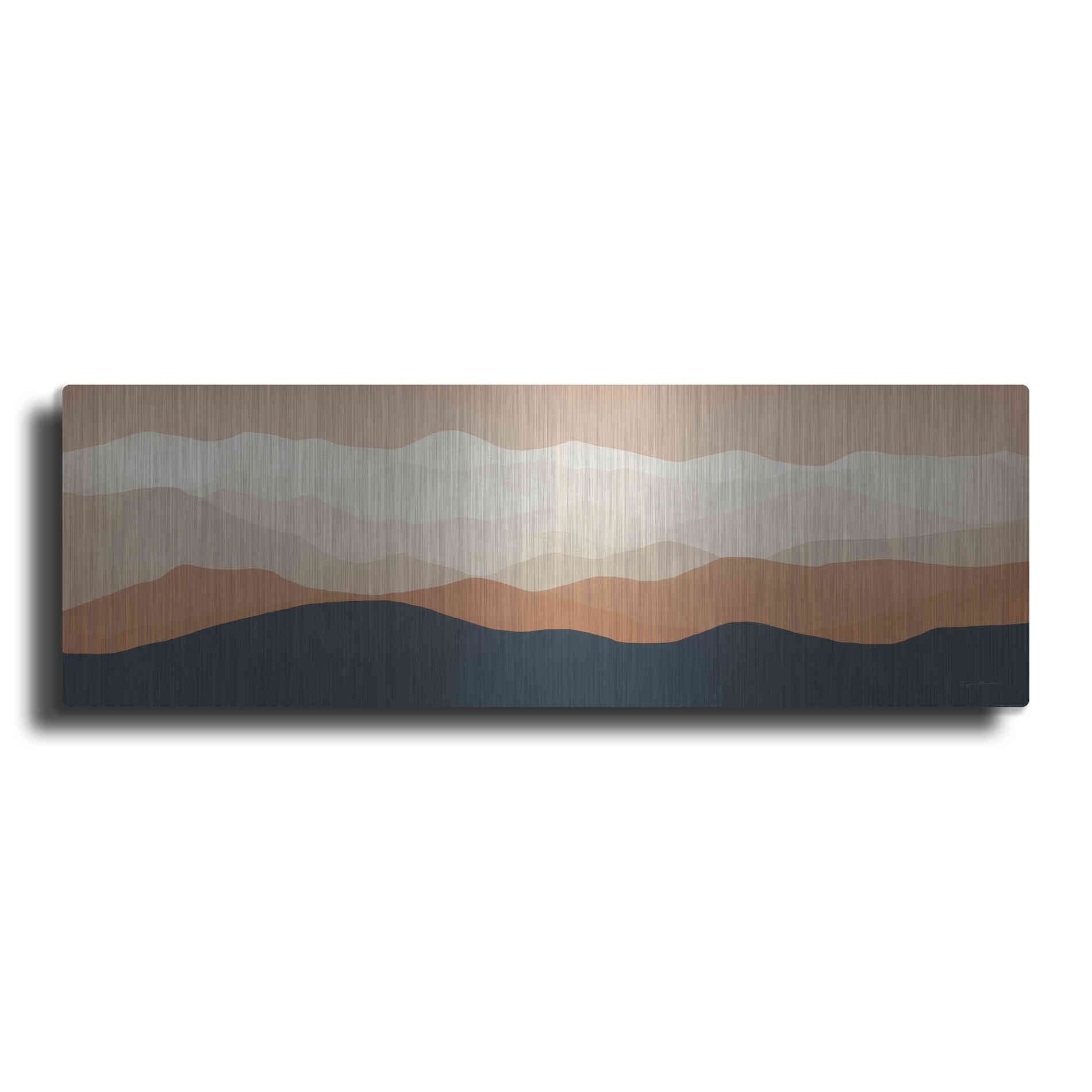 Luxe Metal Art 'Terra Cotta Sky Mountains' by Ryan Fowler, Metal Wall Art
