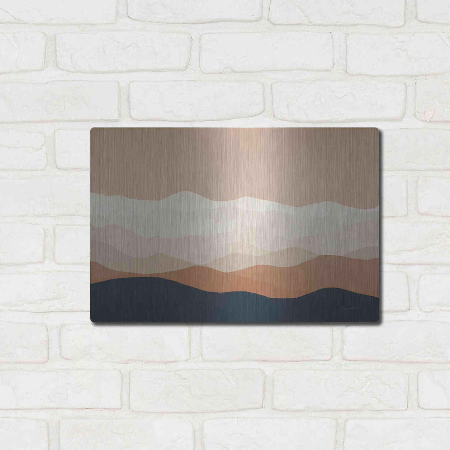 Luxe Metal Art 'Mojave Mountains Crop' by Ryan Fowler, Metal Wall Art,16x12