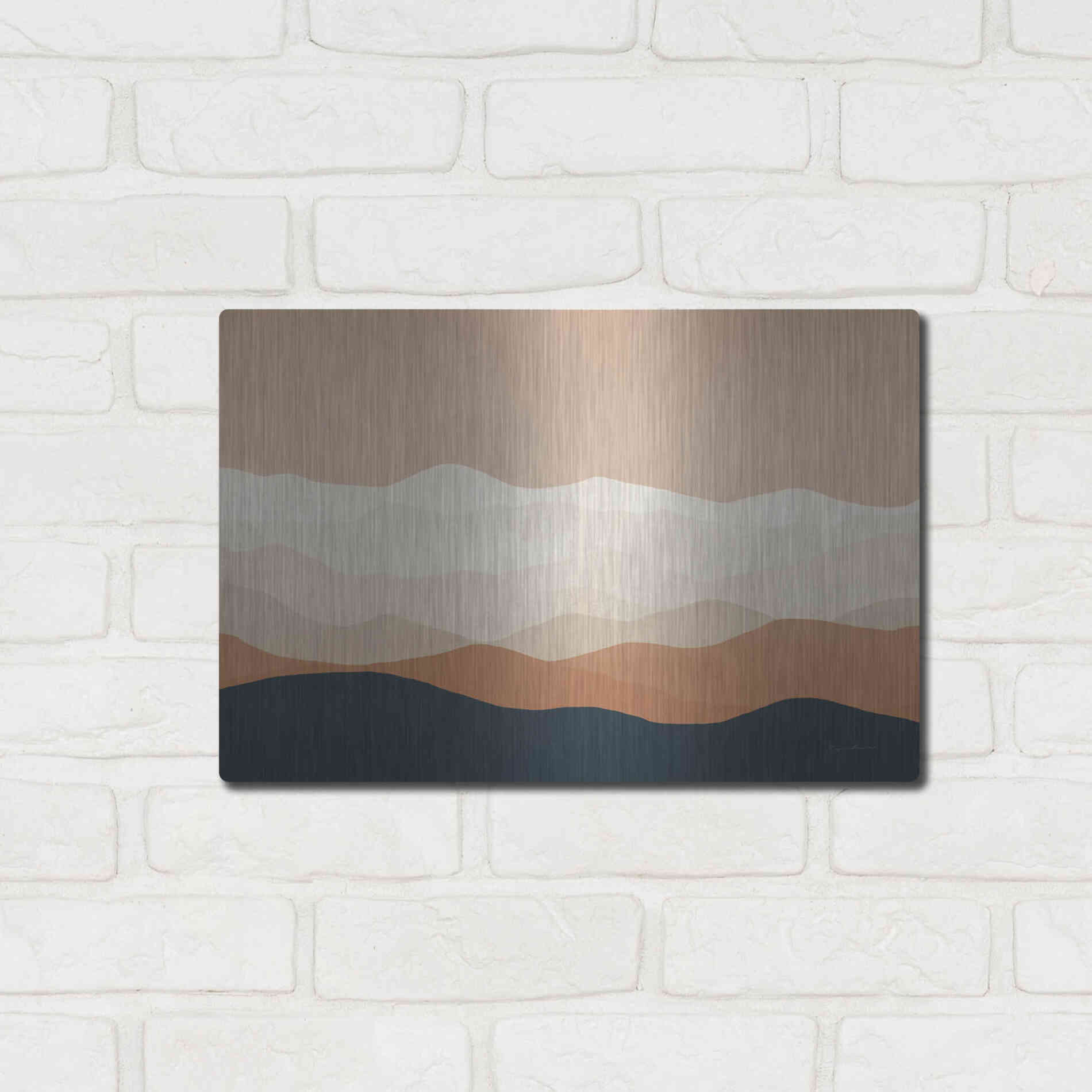 Luxe Metal Art 'Mojave Mountains Crop' by Ryan Fowler, Metal Wall Art,16x12