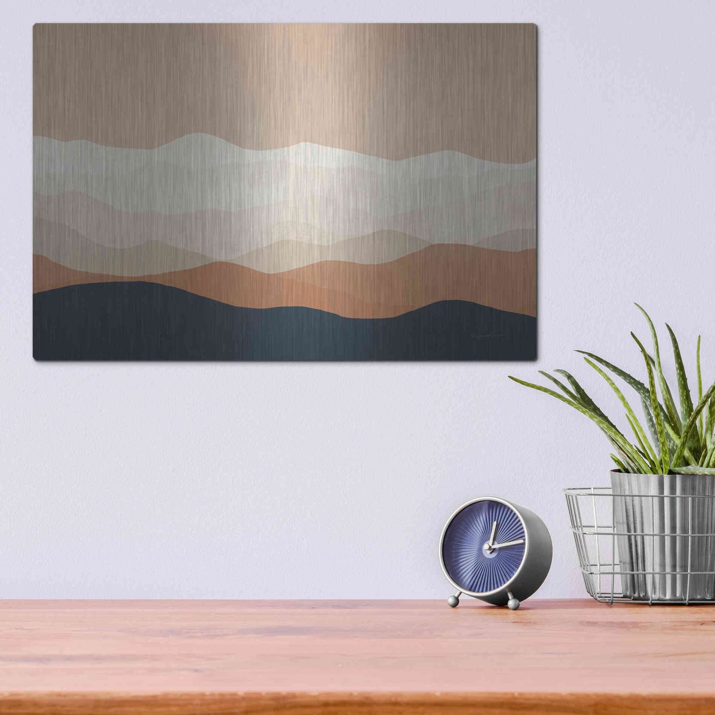Luxe Metal Art 'Mojave Mountains Crop' by Ryan Fowler, Metal Wall Art,16x12