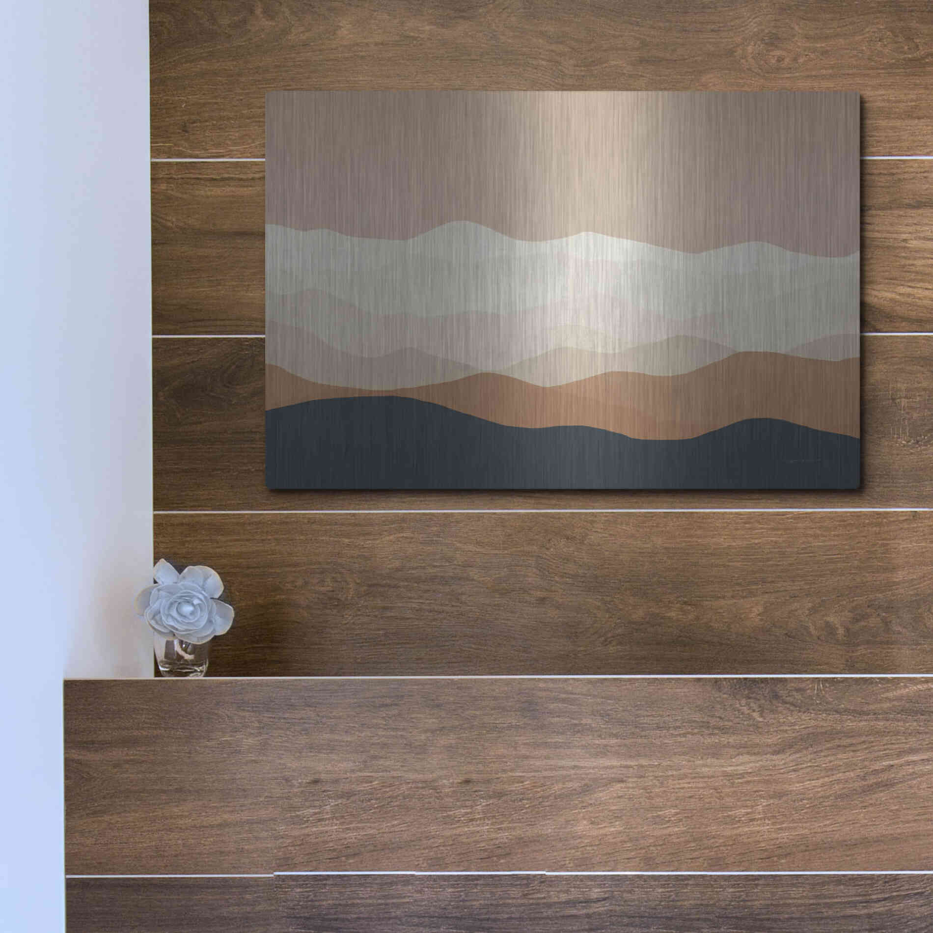Luxe Metal Art 'Mojave Mountains Crop' by Ryan Fowler, Metal Wall Art,16x12