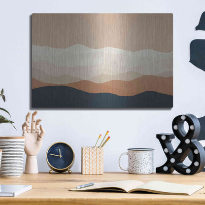 Luxe Metal Art 'Mojave Mountains Crop' by Ryan Fowler, Metal Wall Art,16x12