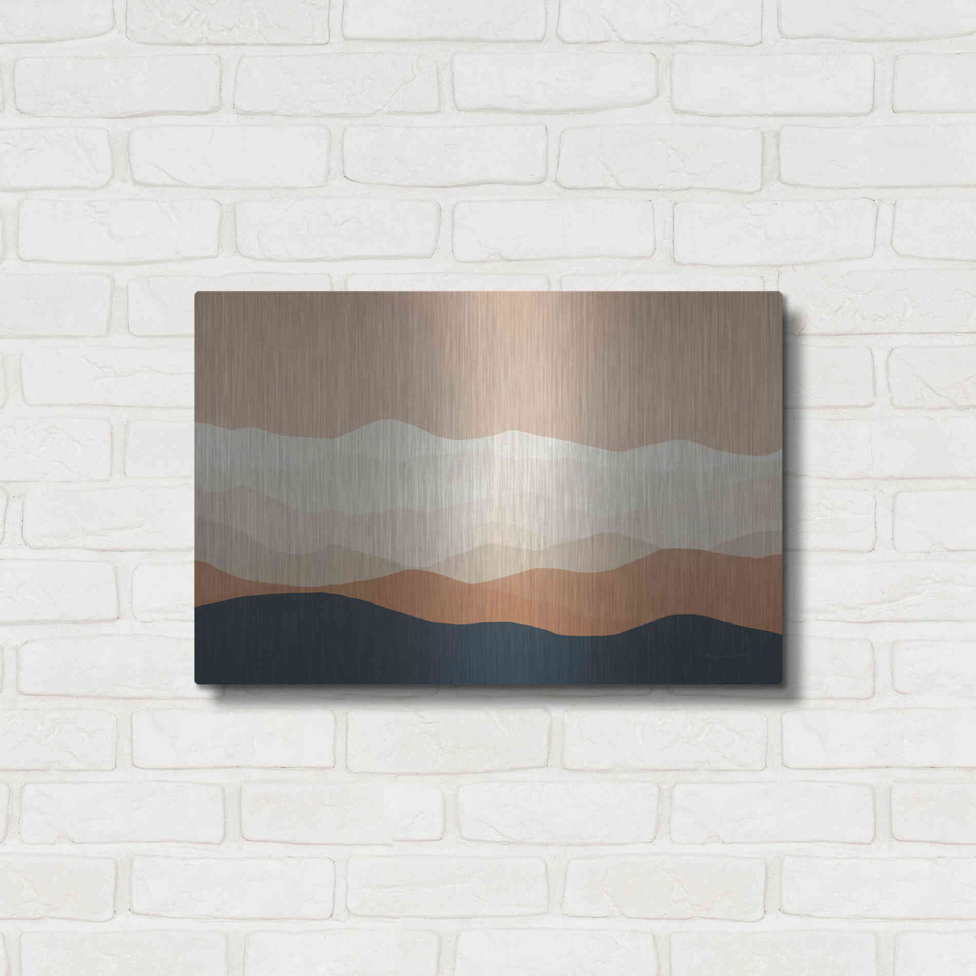 Luxe Metal Art 'Mojave Mountains Crop' by Ryan Fowler, Metal Wall Art,24x16
