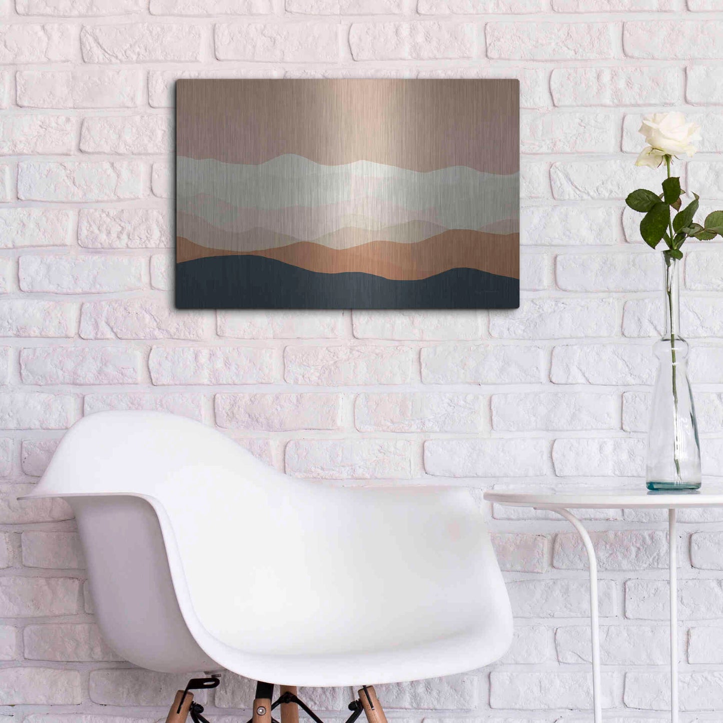 Luxe Metal Art 'Mojave Mountains Crop' by Ryan Fowler, Metal Wall Art,24x16