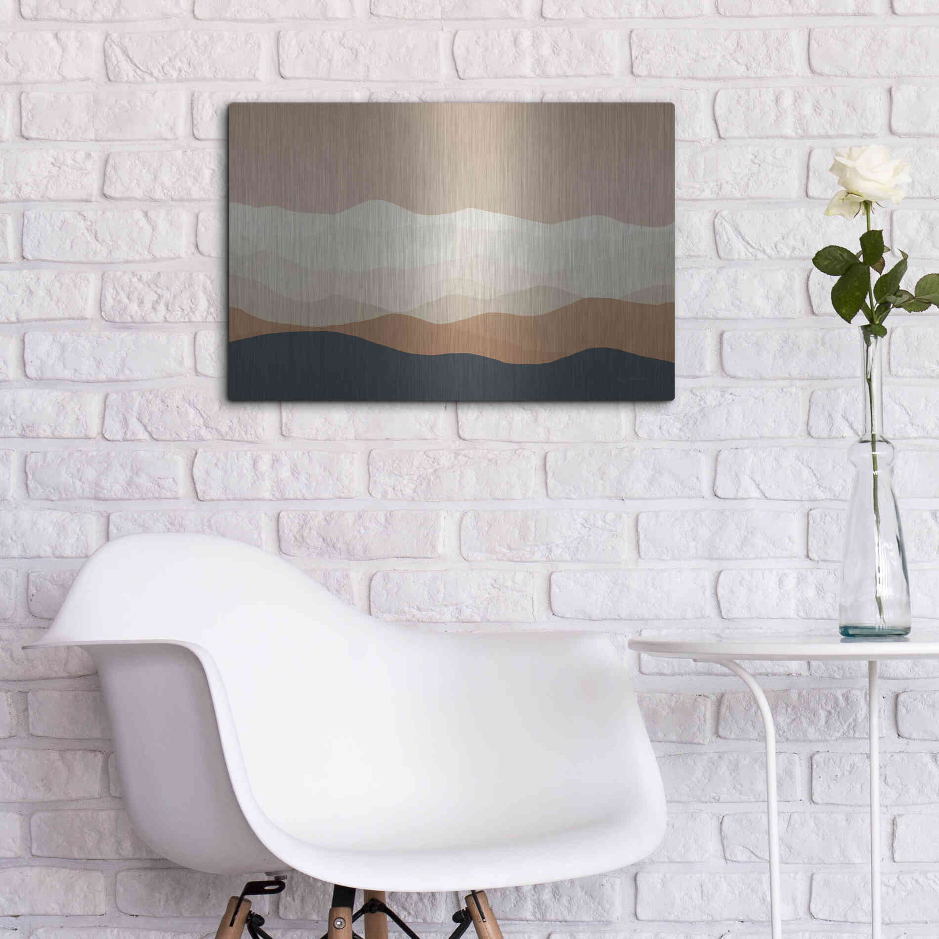 Luxe Metal Art 'Mojave Mountains Crop' by Ryan Fowler, Metal Wall Art,24x16