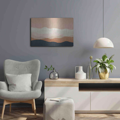 Luxe Metal Art 'Mojave Mountains Crop' by Ryan Fowler, Metal Wall Art,24x16