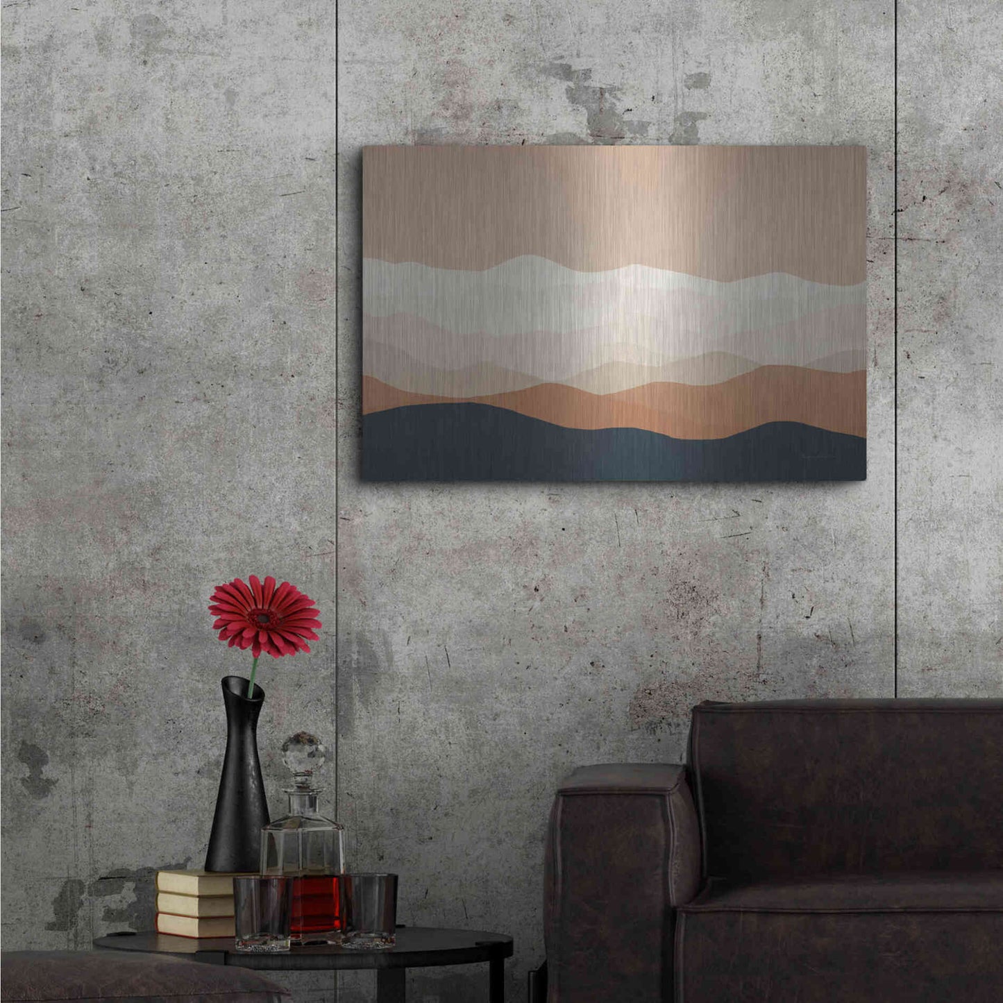 Luxe Metal Art 'Mojave Mountains Crop' by Ryan Fowler, Metal Wall Art,36x24