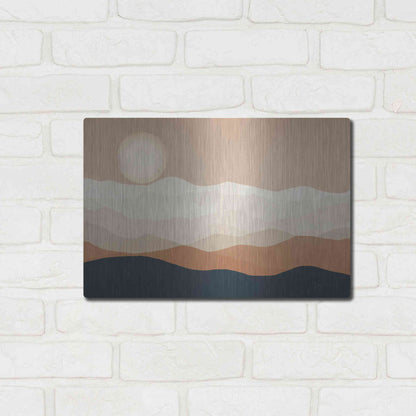 Luxe Metal Art 'Mojave Mountains And Moon Crop' by Ryan Fowler, Metal Wall Art,16x12