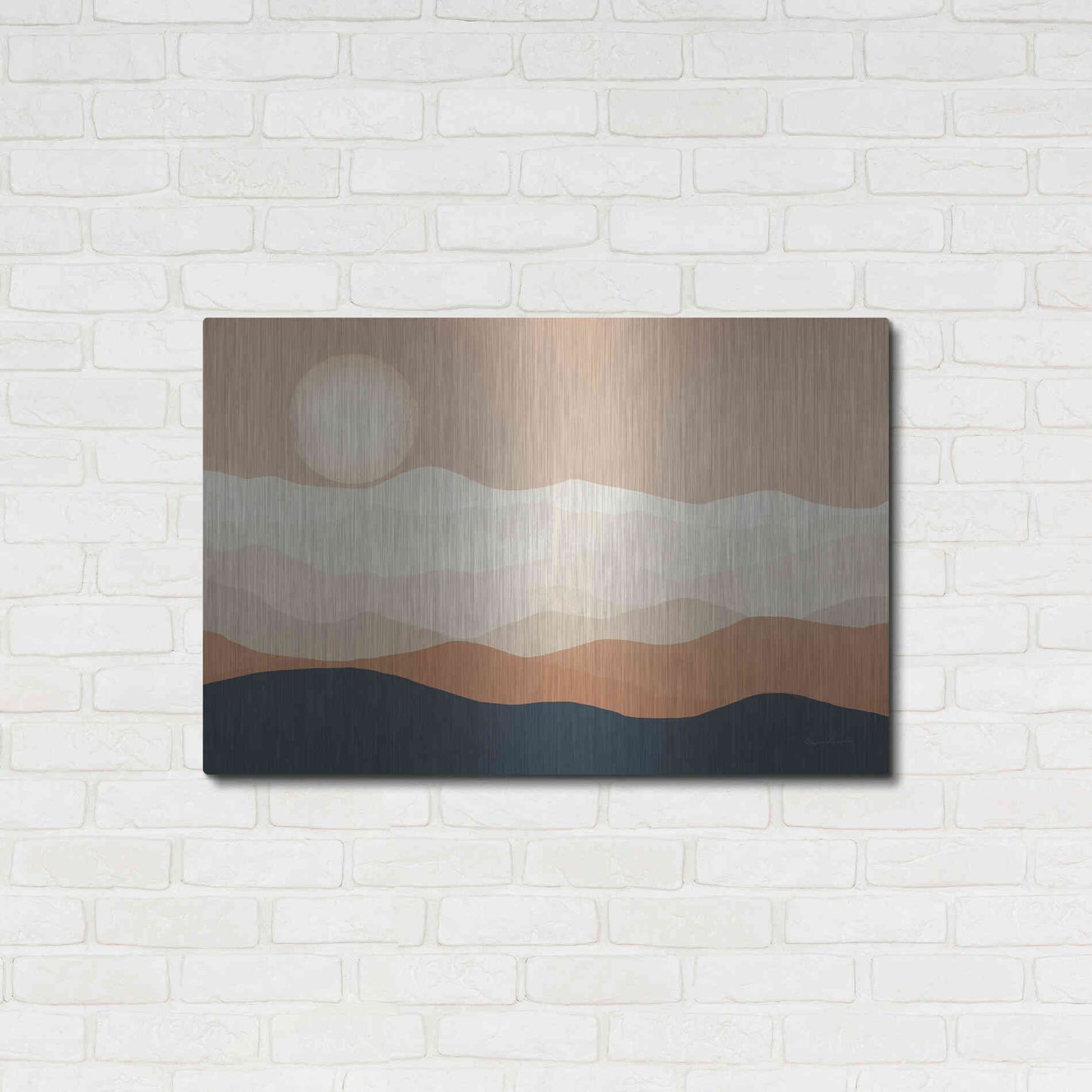 Luxe Metal Art 'Mojave Mountains And Moon Crop' by Ryan Fowler, Metal Wall Art,36x24
