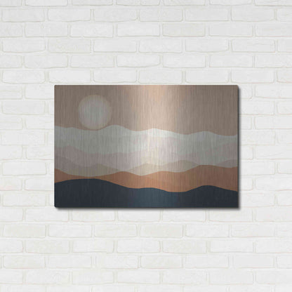 Luxe Metal Art 'Mojave Mountains And Moon Crop' by Ryan Fowler, Metal Wall Art,36x24