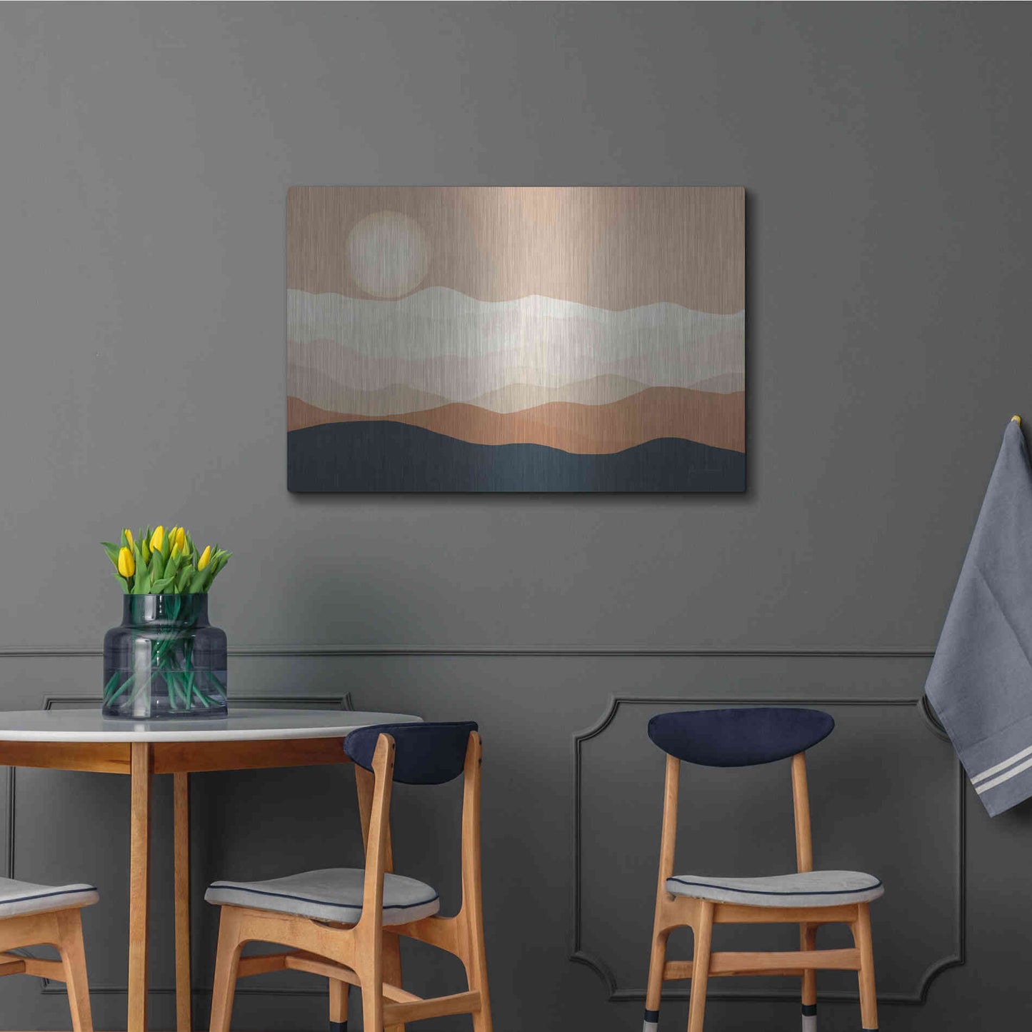 Luxe Metal Art 'Mojave Mountains And Moon Crop' by Ryan Fowler, Metal Wall Art,36x24