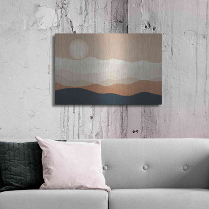 Luxe Metal Art 'Mojave Mountains And Moon Crop' by Ryan Fowler, Metal Wall Art,36x24