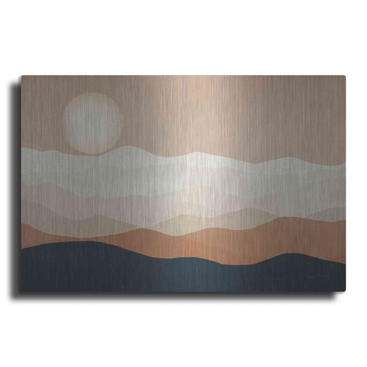 Luxe Metal Art 'Mojave Mountains And Moon Crop' by Ryan Fowler, Metal Wall Art