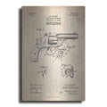 Luxe Metal Art 'Revolver Blueprint Patent Parchment' Metal Wall Art