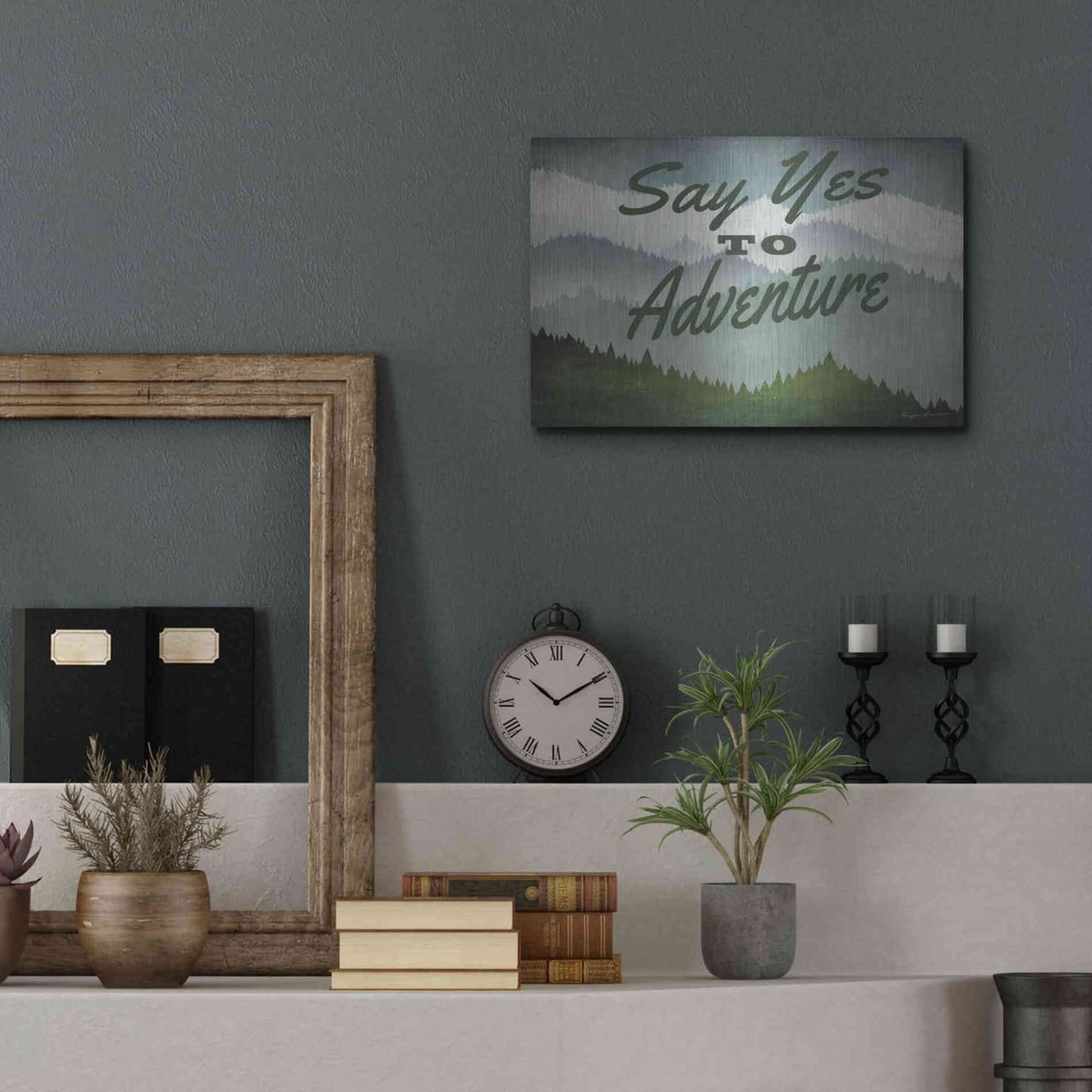 Luxe Metal Art 'Say Yes To Adventure' by Ryan Fowler, Metal Wall Art,16x12