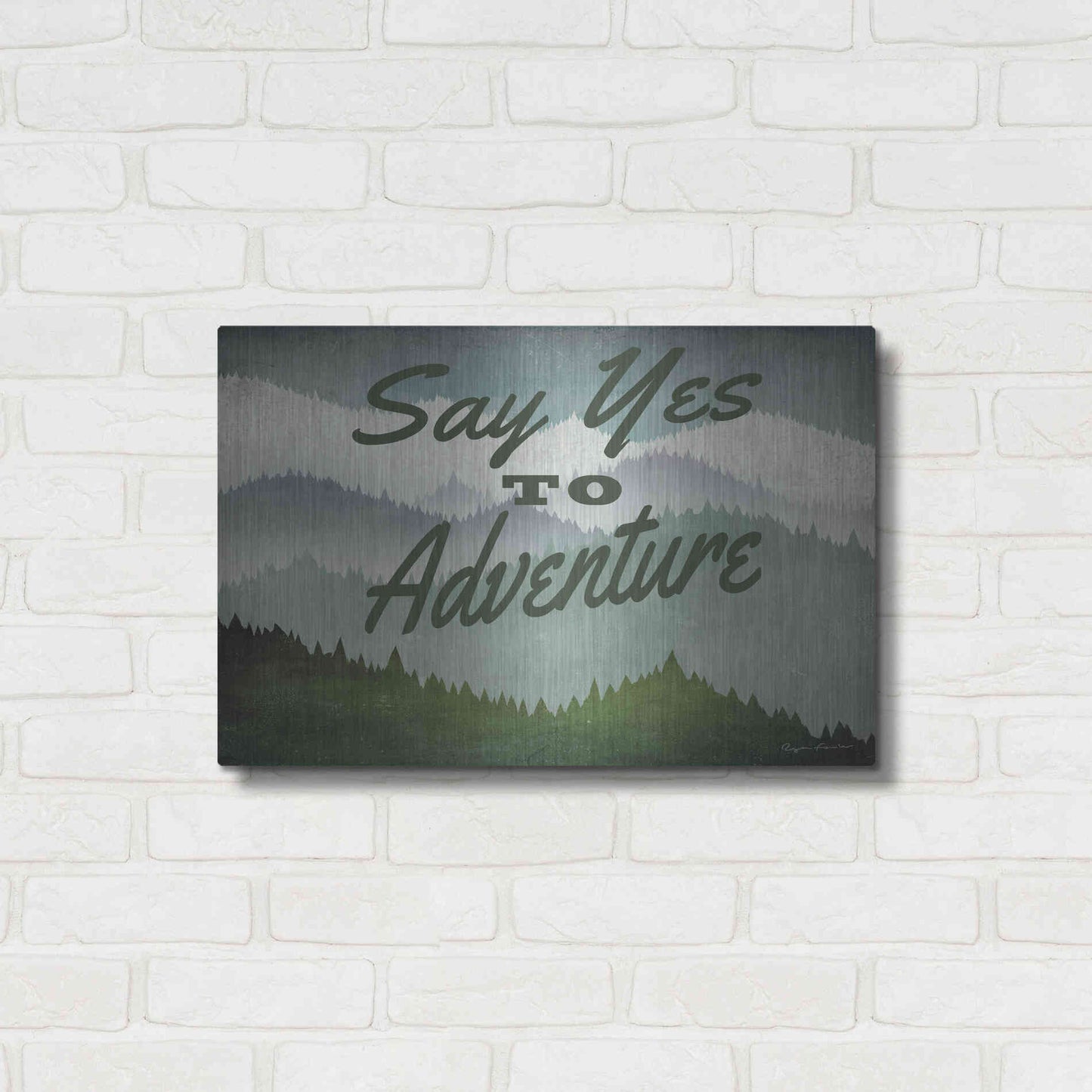 Luxe Metal Art 'Say Yes To Adventure' by Ryan Fowler, Metal Wall Art,24x16