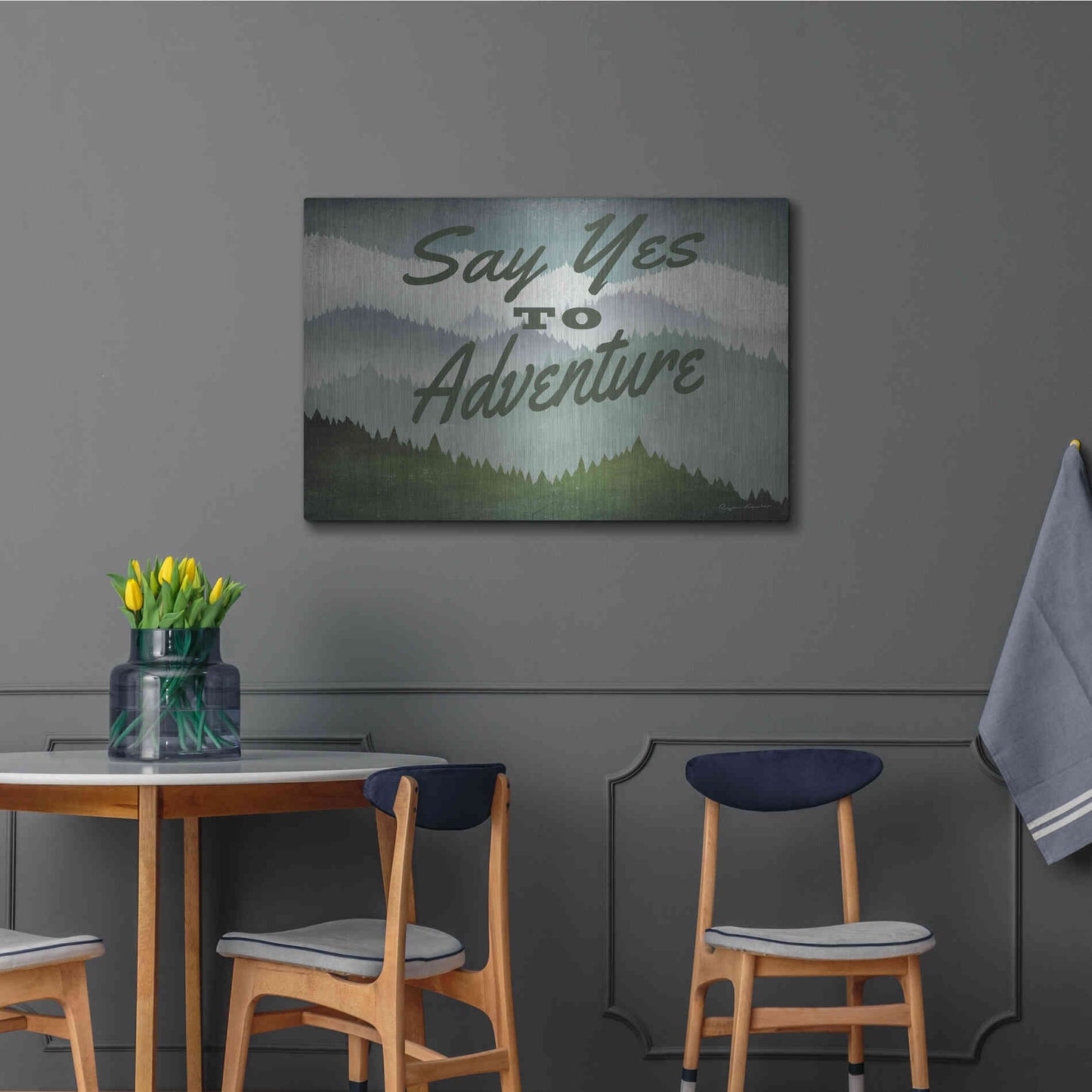 Luxe Metal Art 'Say Yes To Adventure' by Ryan Fowler, Metal Wall Art,36x24