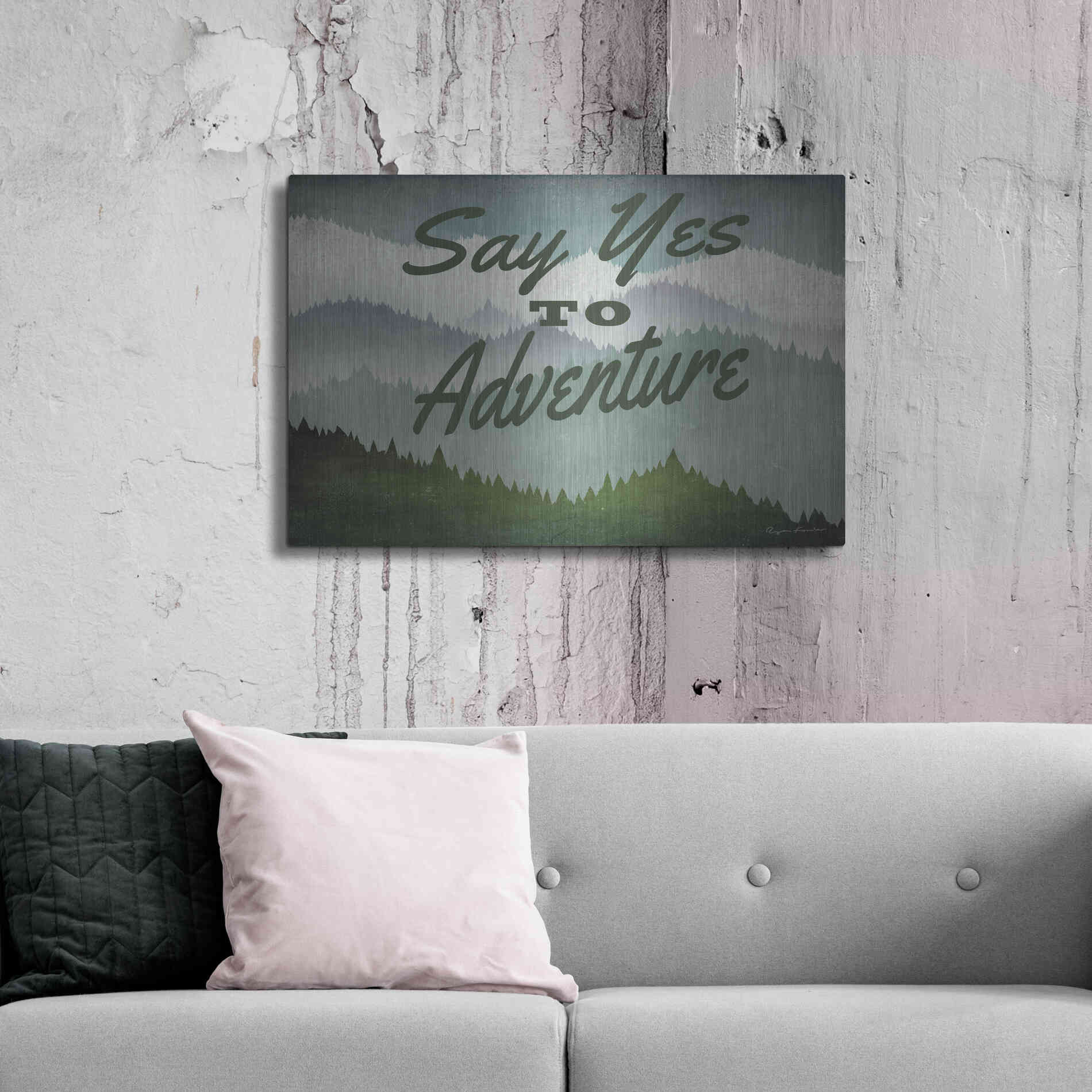 Luxe Metal Art 'Say Yes To Adventure' by Ryan Fowler, Metal Wall Art,36x24