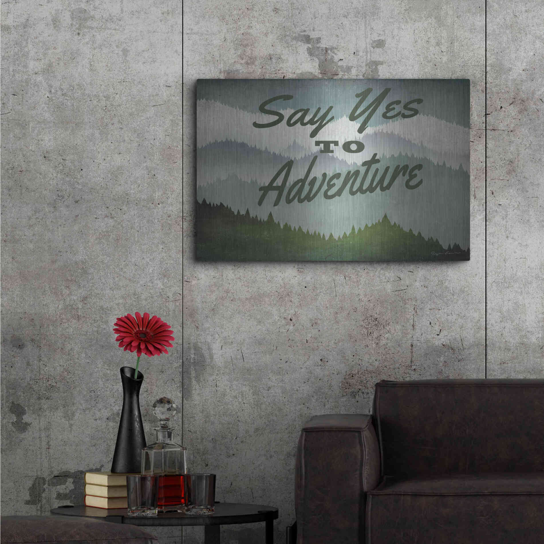 Luxe Metal Art 'Say Yes To Adventure' by Ryan Fowler, Metal Wall Art,36x24