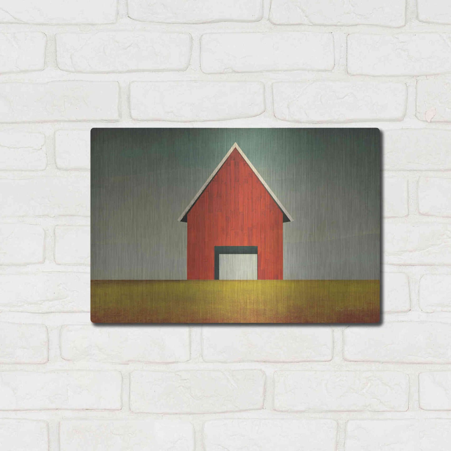Luxe Metal Art 'Red Barn Summer' by Ryan Fowler, Metal Wall Art,16x12
