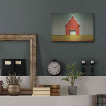 Luxe Metal Art 'Red Barn Summer' by Ryan Fowler, Metal Wall Art,16x12
