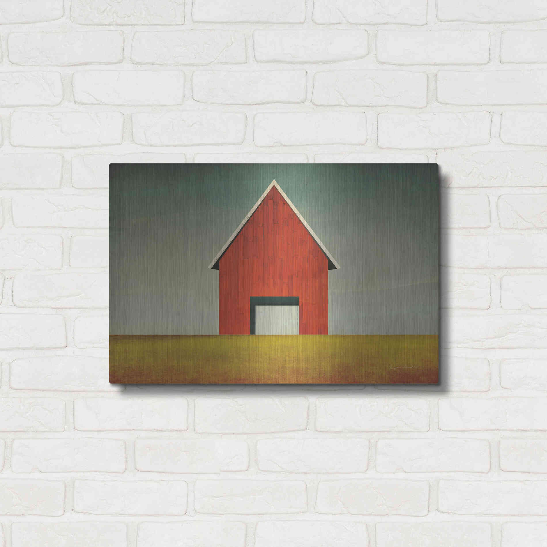 Luxe Metal Art 'Red Barn Summer' by Ryan Fowler, Metal Wall Art,24x16