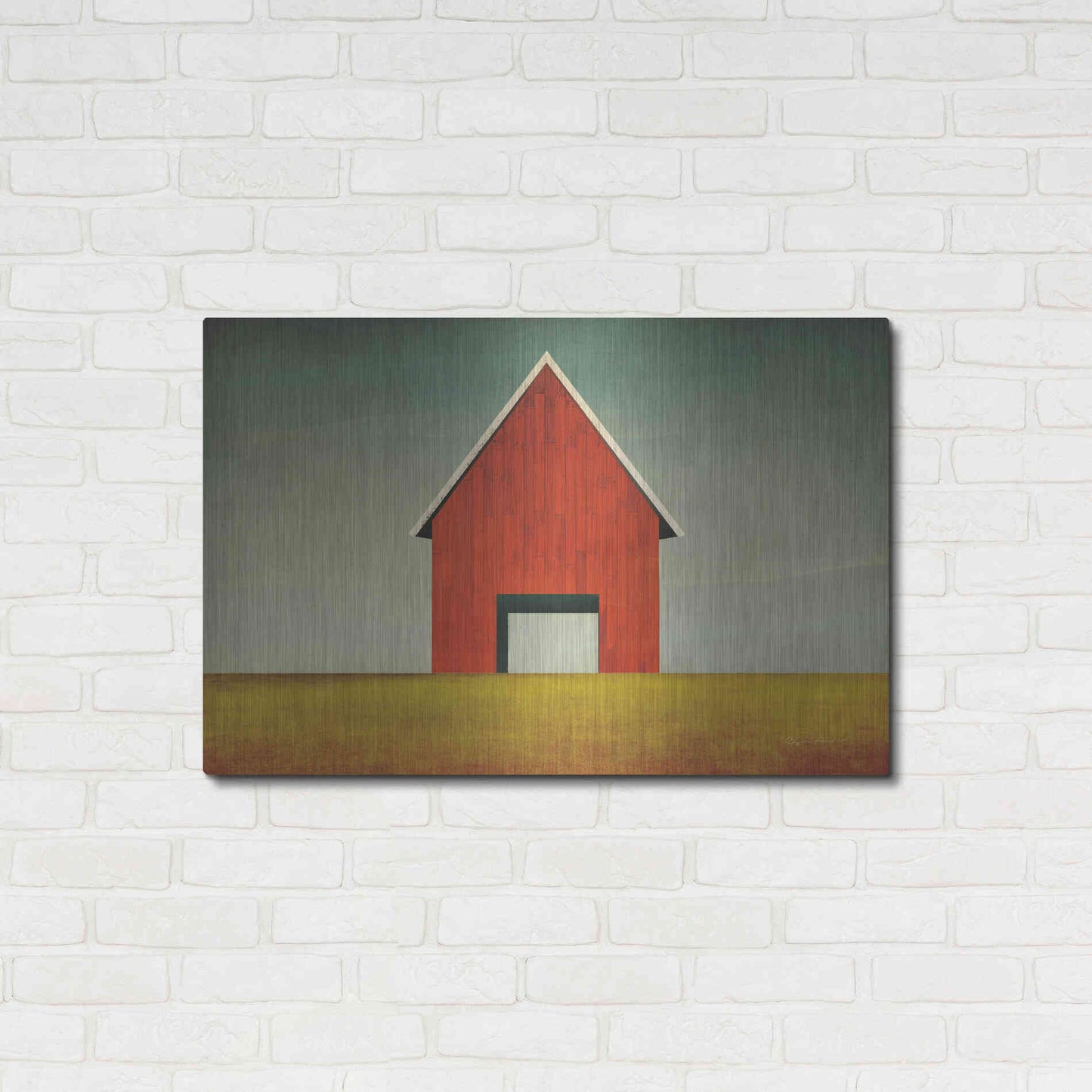 Luxe Metal Art 'Red Barn Summer' by Ryan Fowler, Metal Wall Art,36x24