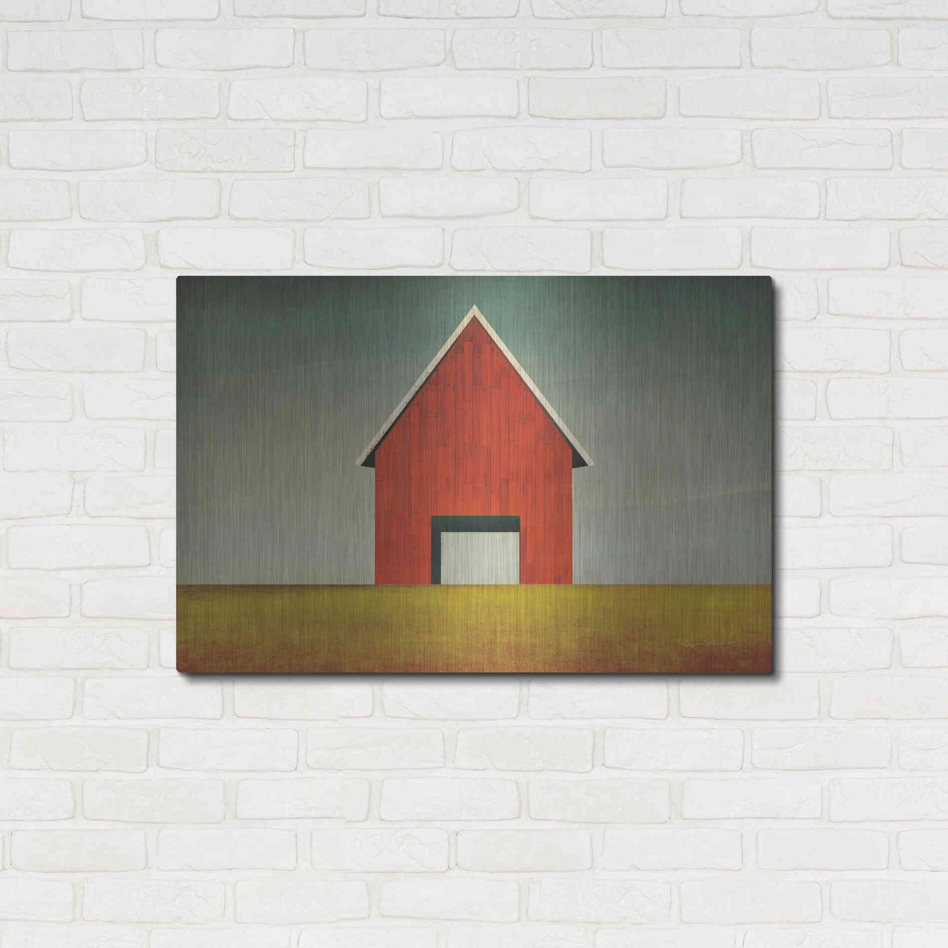 Luxe Metal Art 'Red Barn Summer' by Ryan Fowler, Metal Wall Art,36x24