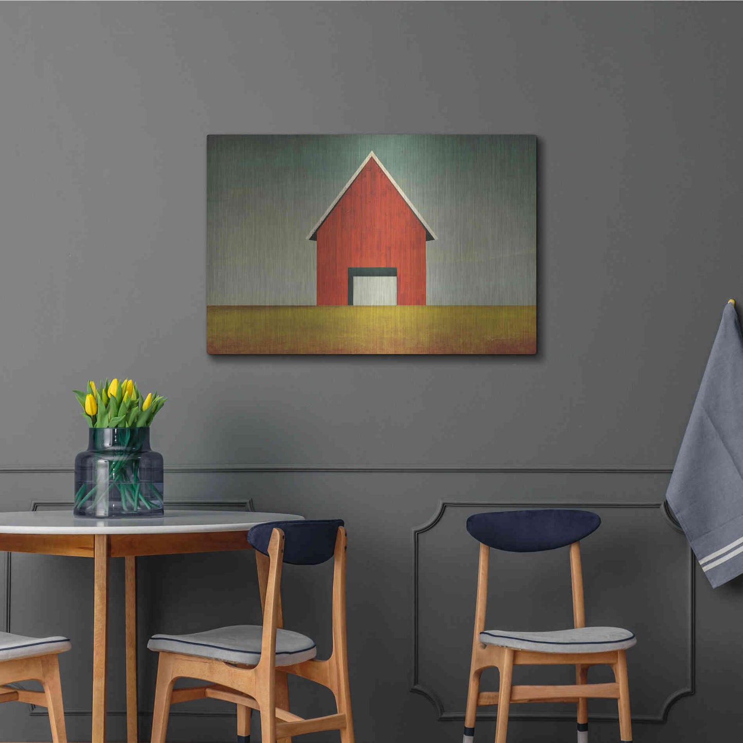 Luxe Metal Art 'Red Barn Summer' by Ryan Fowler, Metal Wall Art,36x24