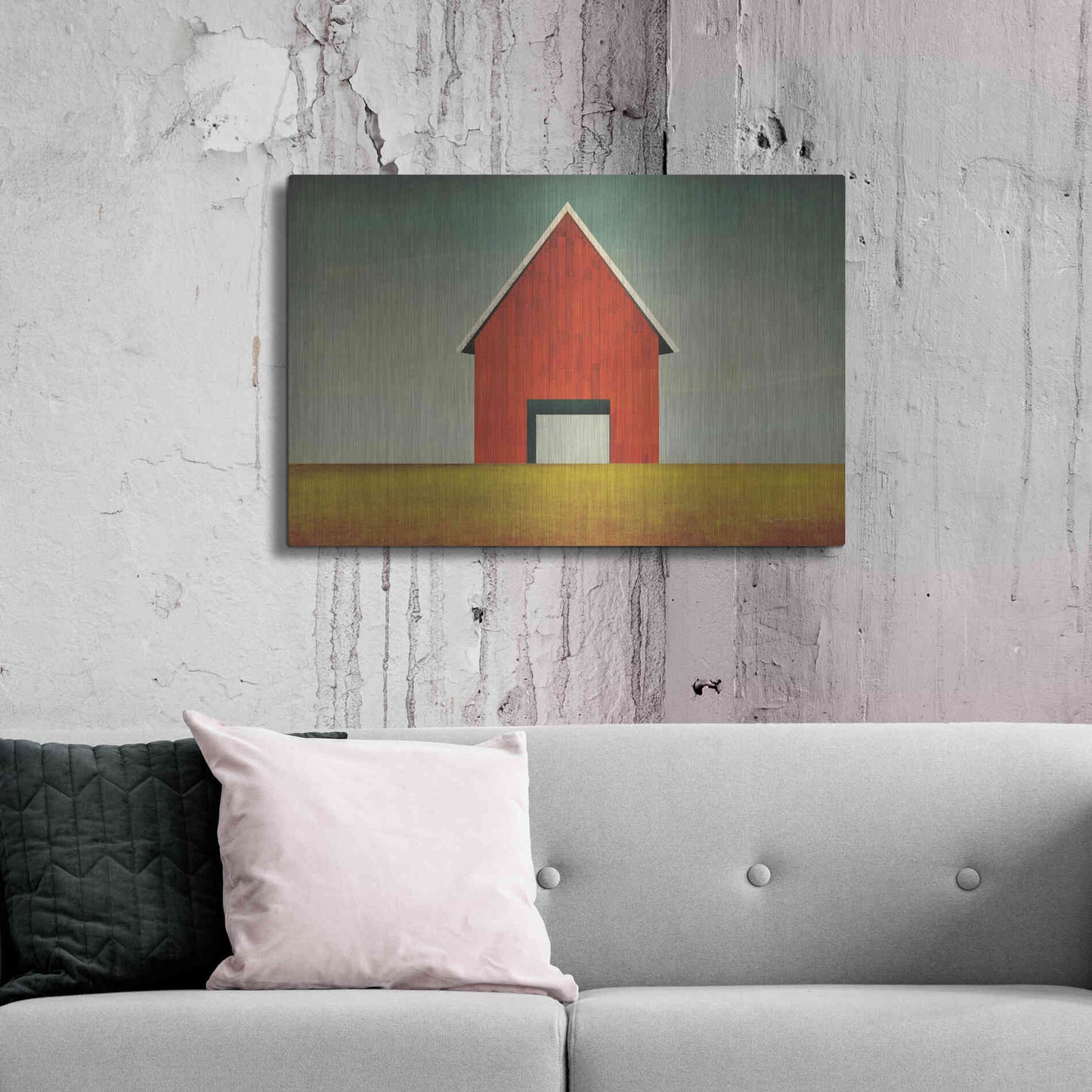 Luxe Metal Art 'Red Barn Summer' by Ryan Fowler, Metal Wall Art,36x24