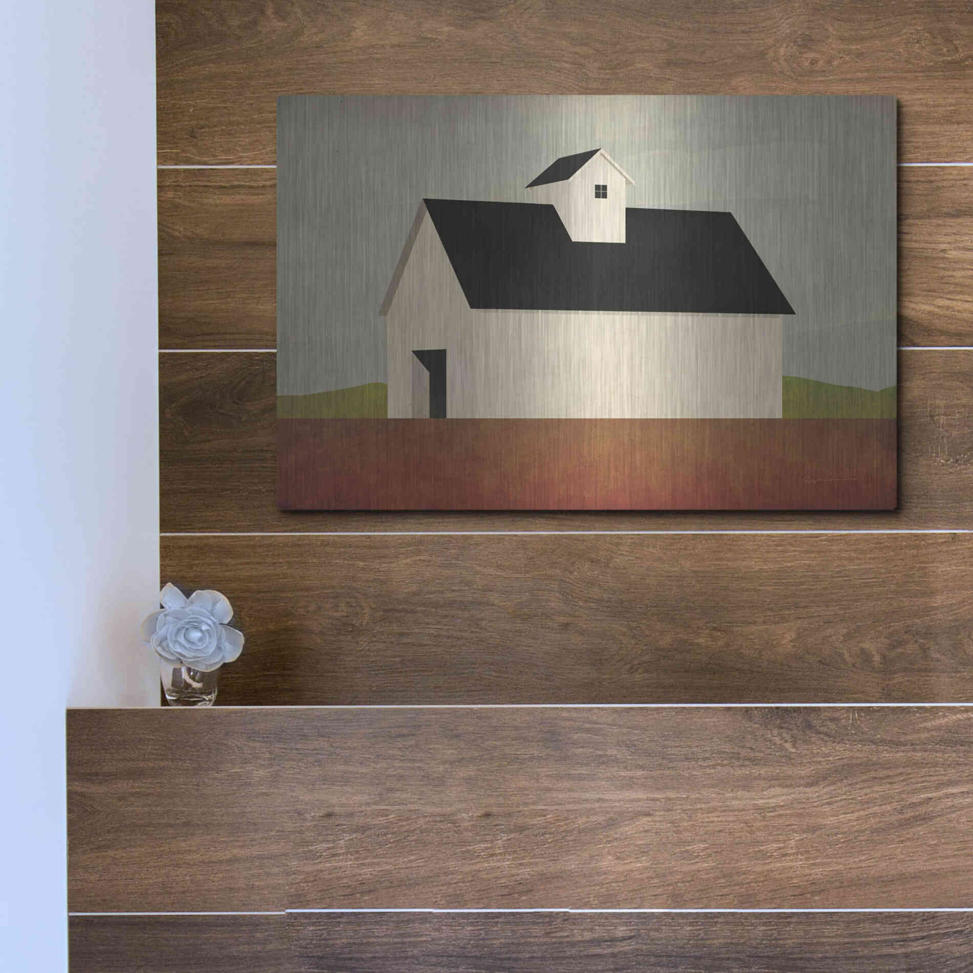 Luxe Metal Art 'Fall Barn' by Ryan Fowler, Metal Wall Art,16x12