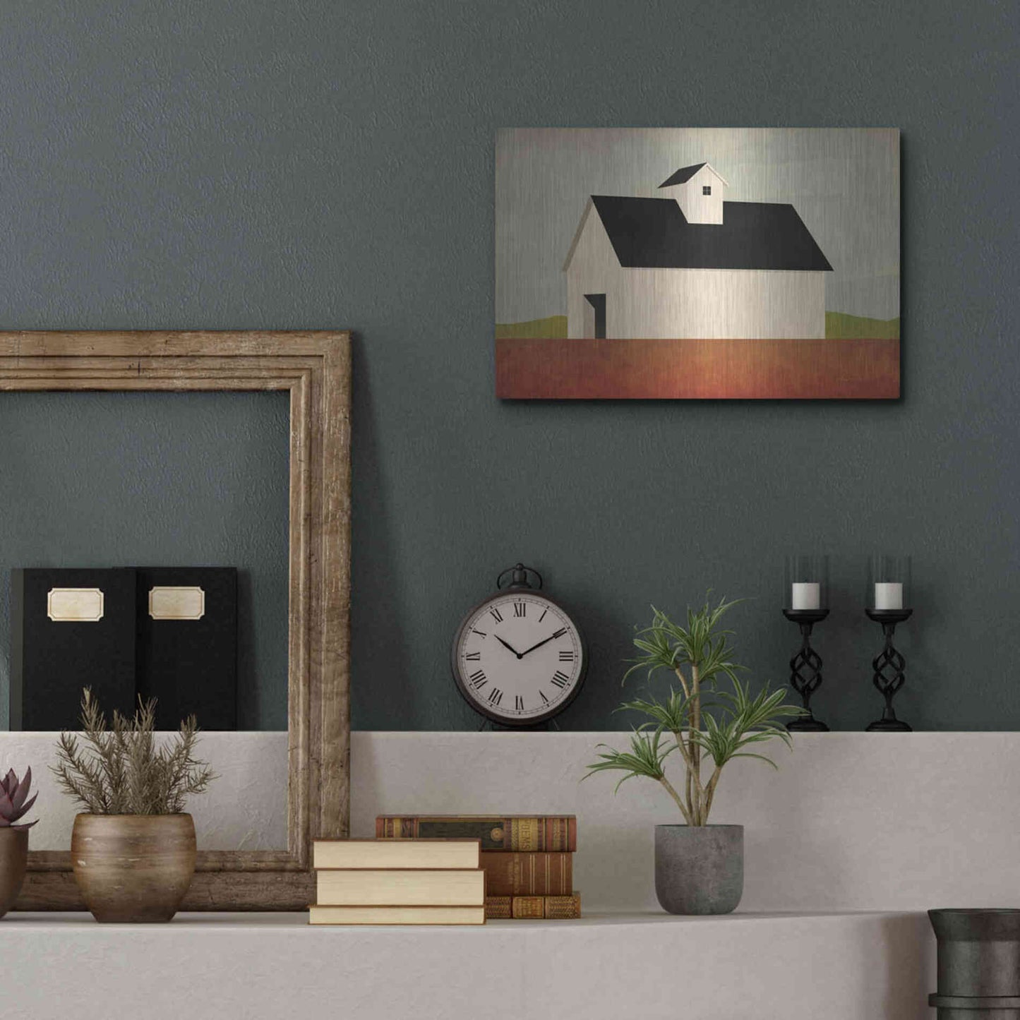 Luxe Metal Art 'Fall Barn' by Ryan Fowler, Metal Wall Art,16x12